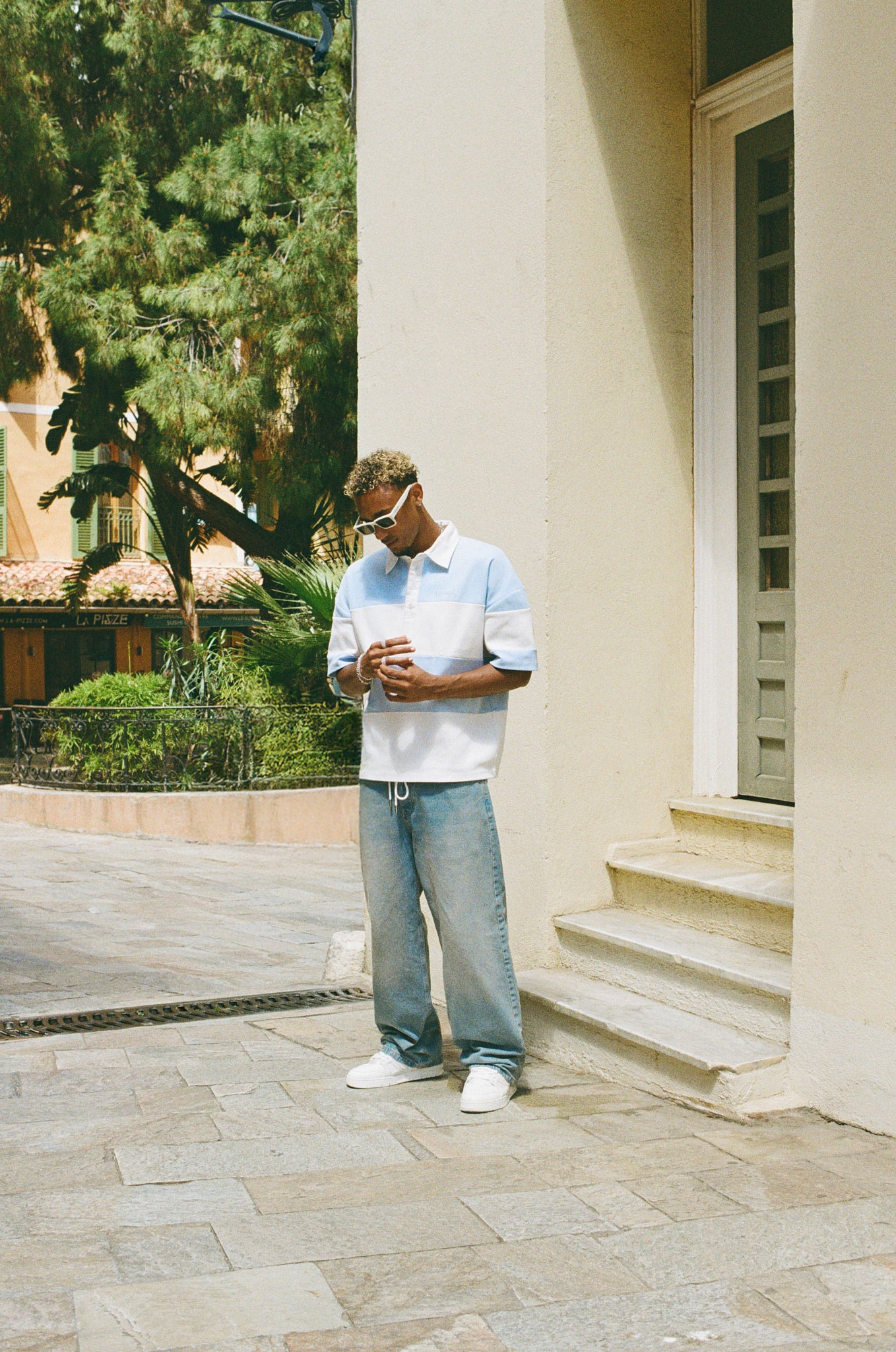 Short Sleeve Boxy Rugy Polo - Blue